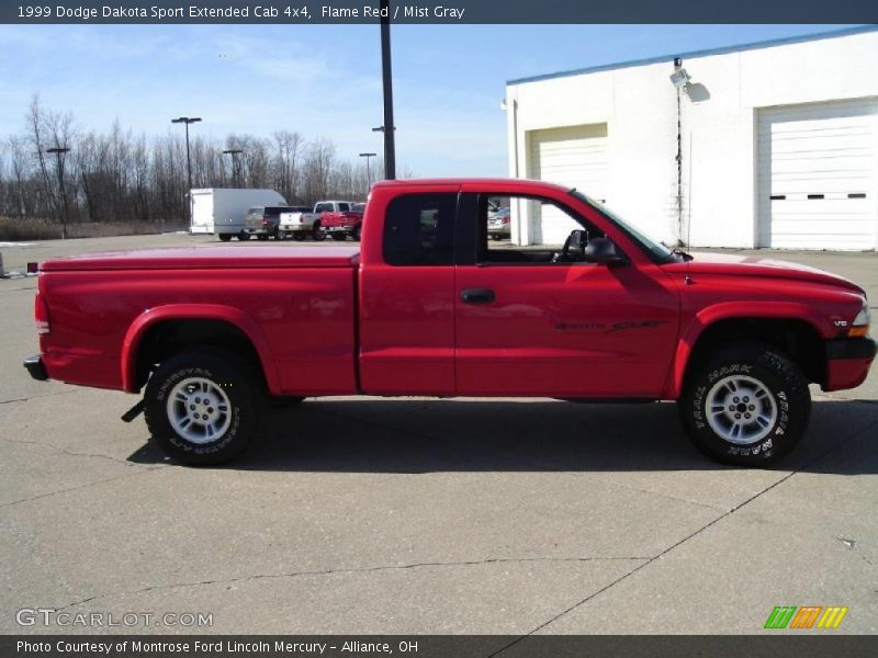 Flame Red / Mist Gray 1999 Dodge Dakota Sport Extended Cab 4x4