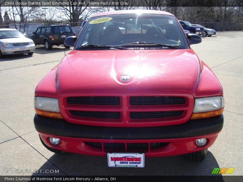Flame Red / Mist Gray 1999 Dodge Dakota Sport Extended Cab 4x4