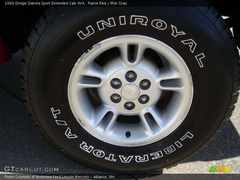 Flame Red / Mist Gray 1999 Dodge Dakota Sport Extended Cab 4x4