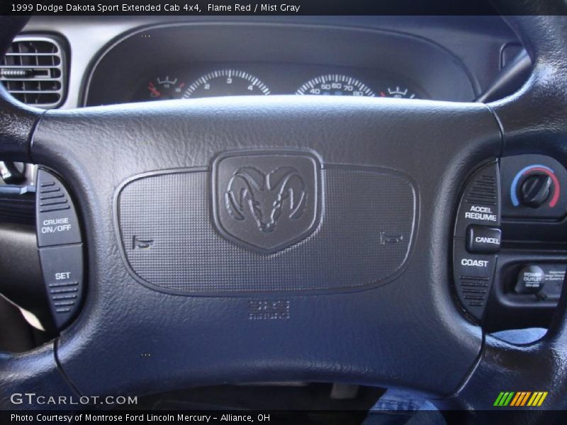 Flame Red / Mist Gray 1999 Dodge Dakota Sport Extended Cab 4x4