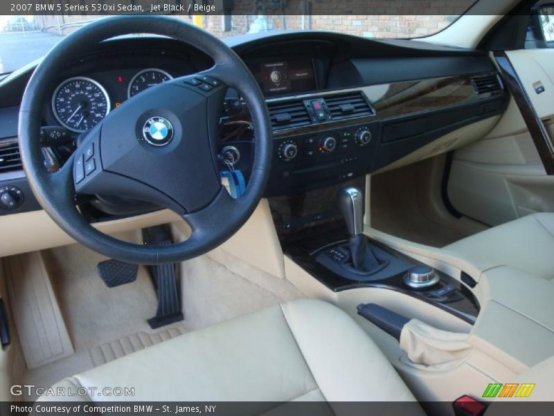 Jet Black / Beige 2007 BMW 5 Series 530xi Sedan