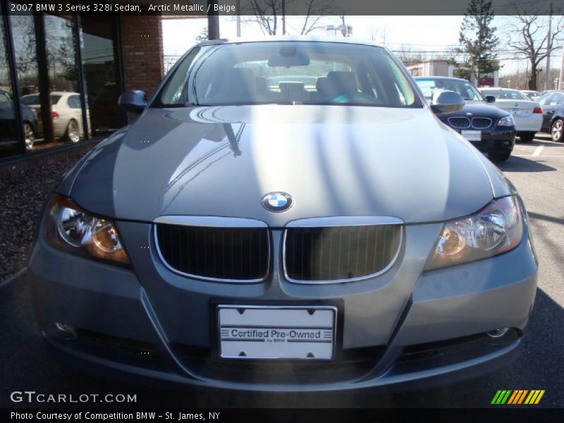 Arctic Metallic / Beige 2007 BMW 3 Series 328i Sedan