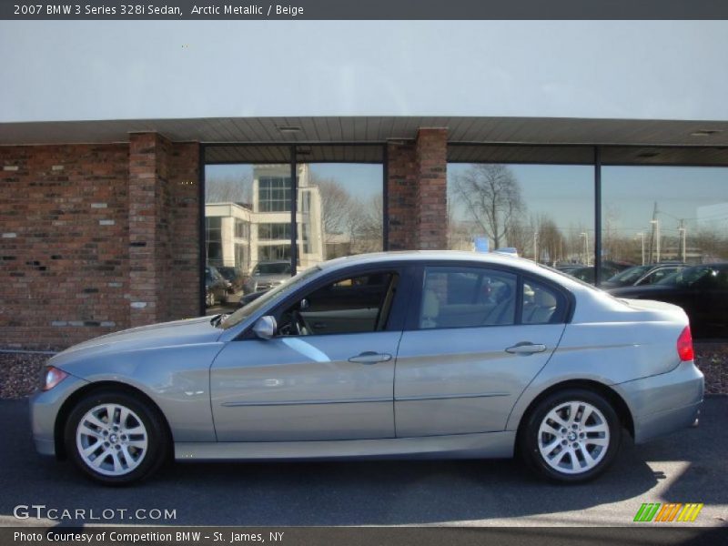 Arctic Metallic / Beige 2007 BMW 3 Series 328i Sedan