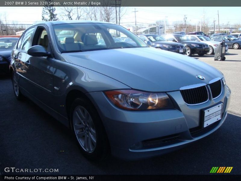 Arctic Metallic / Beige 2007 BMW 3 Series 328i Sedan