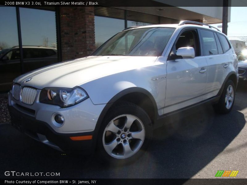 Titanium Silver Metallic / Black 2008 BMW X3 3.0si
