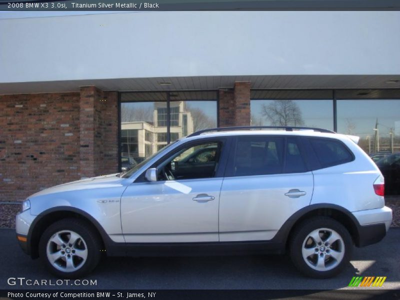 Titanium Silver Metallic / Black 2008 BMW X3 3.0si