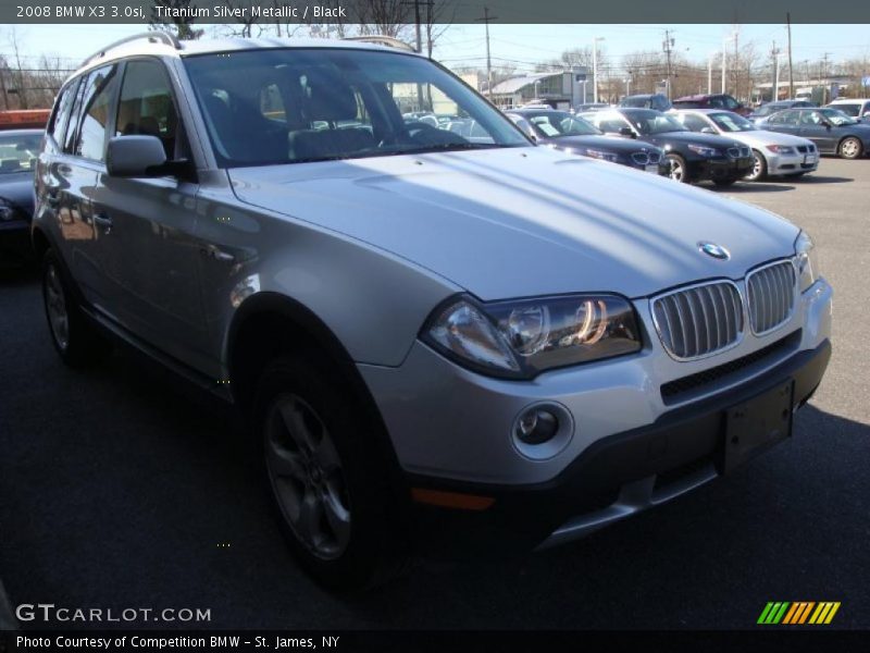 Titanium Silver Metallic / Black 2008 BMW X3 3.0si