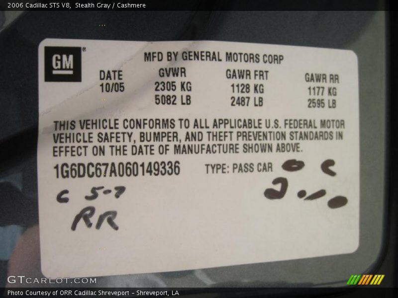 Stealth Gray / Cashmere 2006 Cadillac STS V8