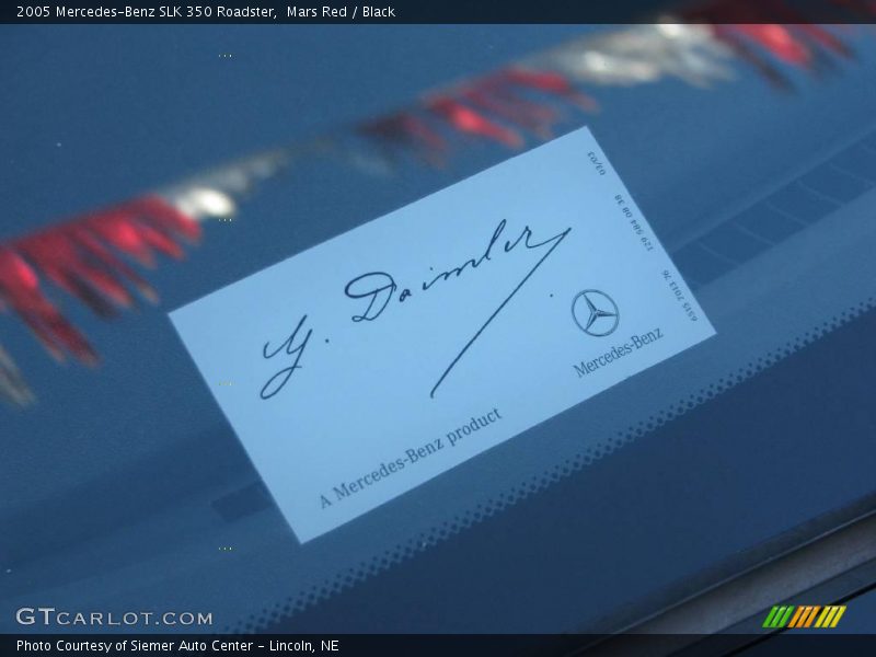 Mars Red / Black 2005 Mercedes-Benz SLK 350 Roadster