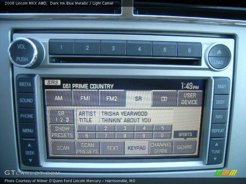 Dark Ink Blue Metallic / Light Camel 2008 Lincoln MKX AWD