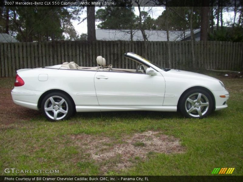 Arctic White / Stone 2007 Mercedes-Benz CLK 550 Cabriolet