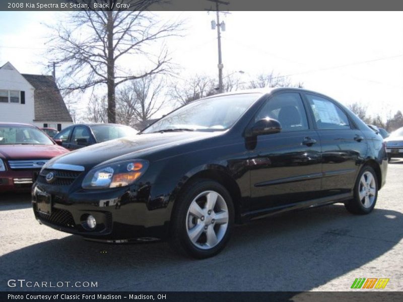 Black / Gray 2008 Kia Spectra EX Sedan