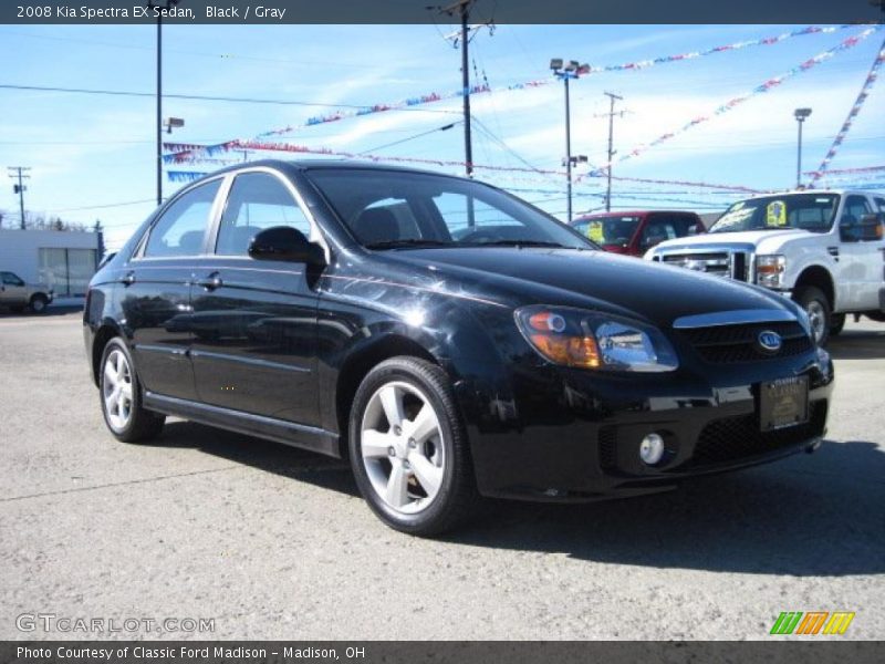 Black / Gray 2008 Kia Spectra EX Sedan