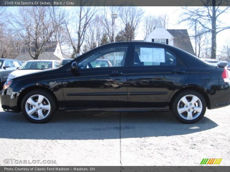 Black / Gray 2008 Kia Spectra EX Sedan