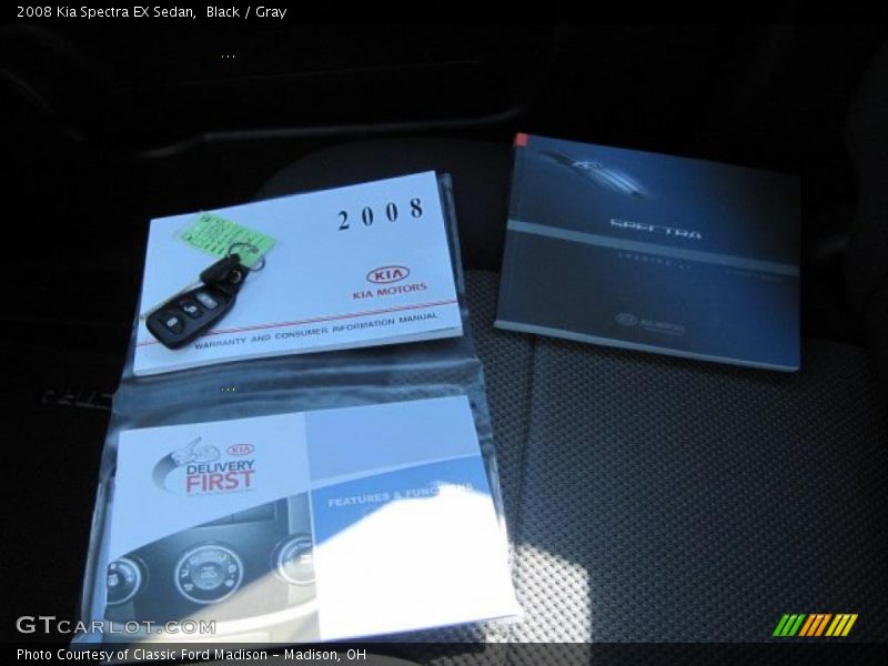 Black / Gray 2008 Kia Spectra EX Sedan