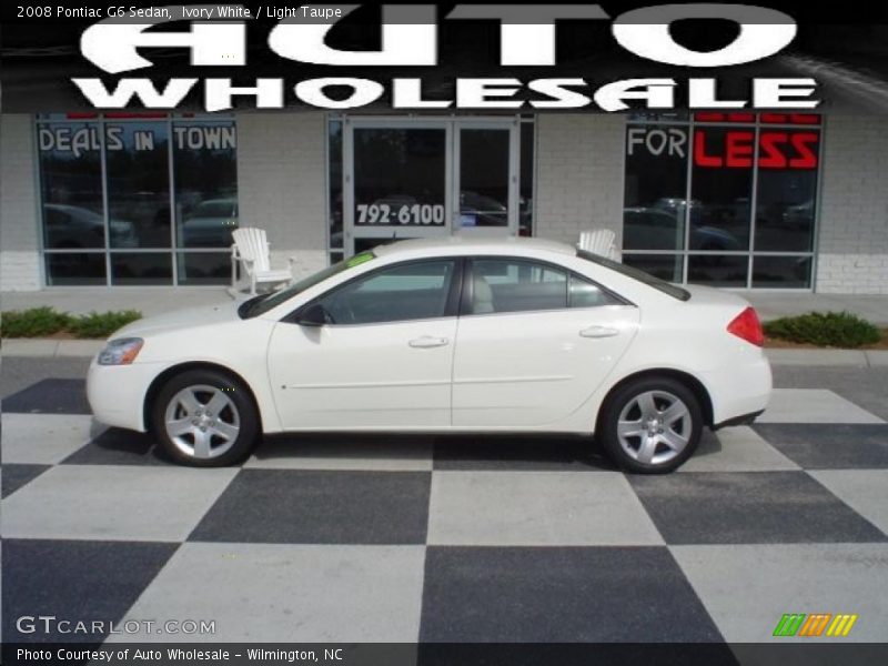 Ivory White / Light Taupe 2008 Pontiac G6 Sedan