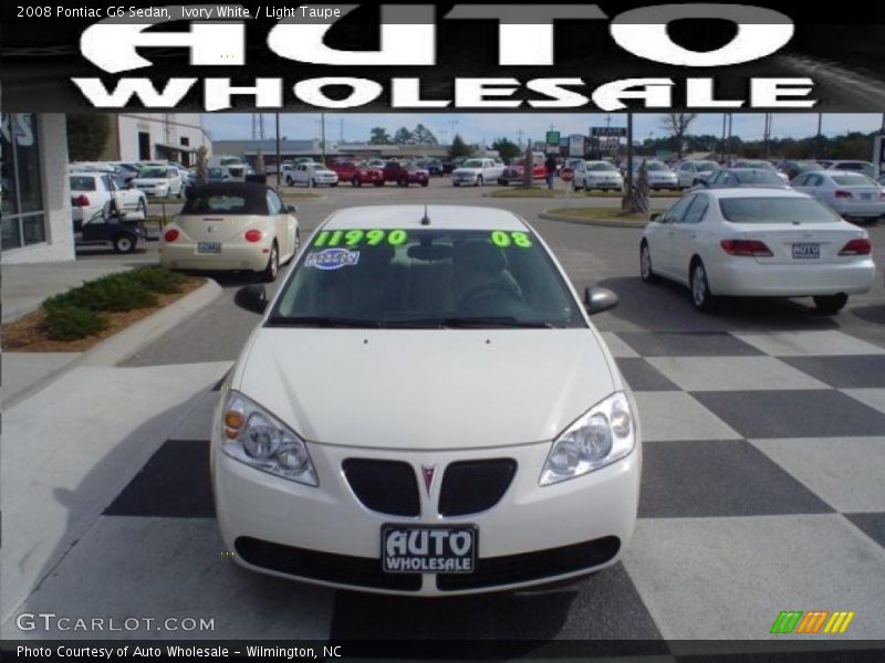 Ivory White / Light Taupe 2008 Pontiac G6 Sedan
