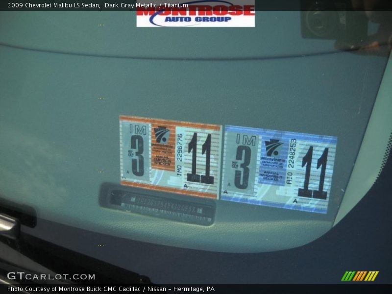 Dark Gray Metallic / Titanium 2009 Chevrolet Malibu LS Sedan