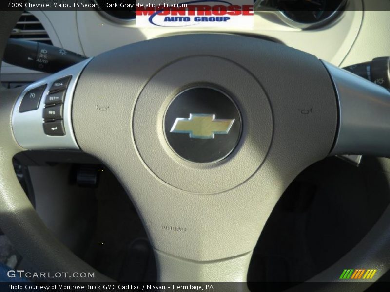 Dark Gray Metallic / Titanium 2009 Chevrolet Malibu LS Sedan