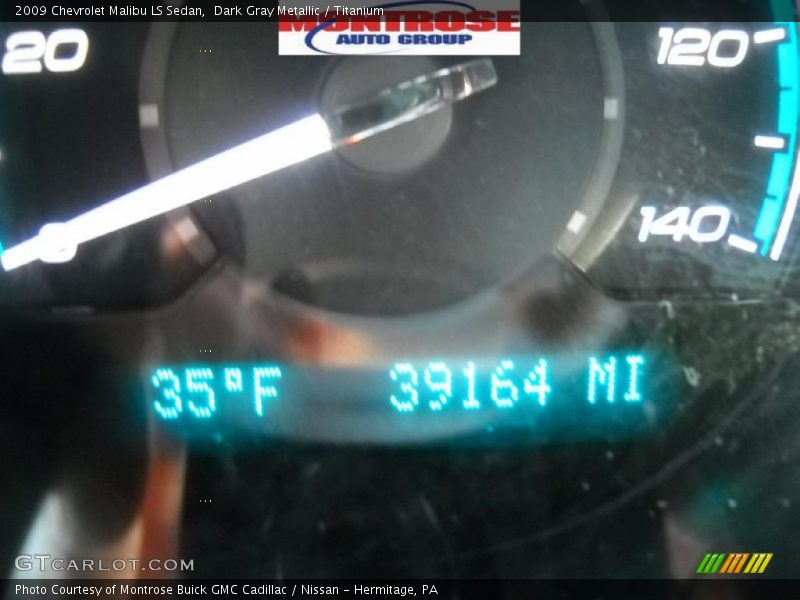 Dark Gray Metallic / Titanium 2009 Chevrolet Malibu LS Sedan