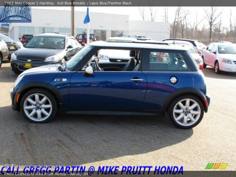 Indi Blue Metallic / Lapis Blue/Panther Black 2003 Mini Cooper S Hardtop