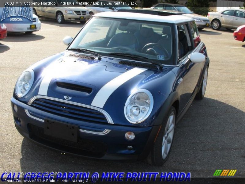 Indi Blue Metallic / Lapis Blue/Panther Black 2003 Mini Cooper S Hardtop