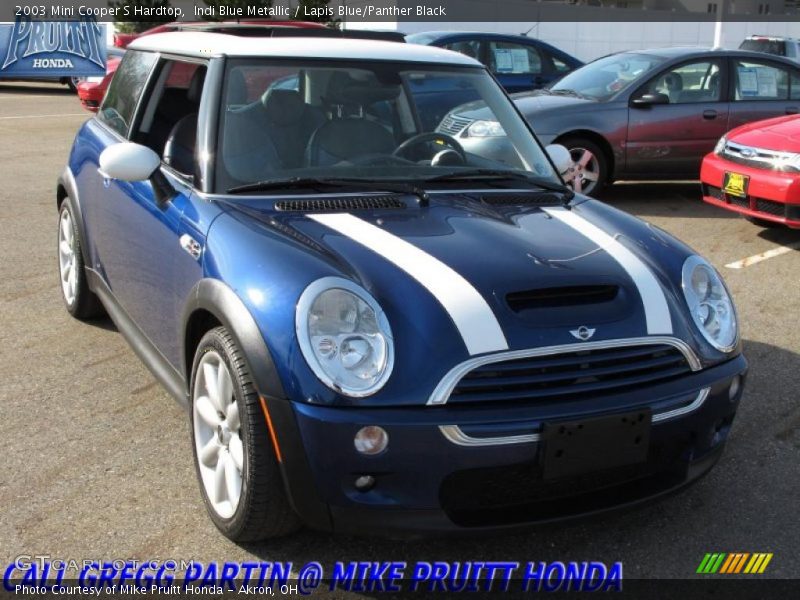 Indi Blue Metallic / Lapis Blue/Panther Black 2003 Mini Cooper S Hardtop