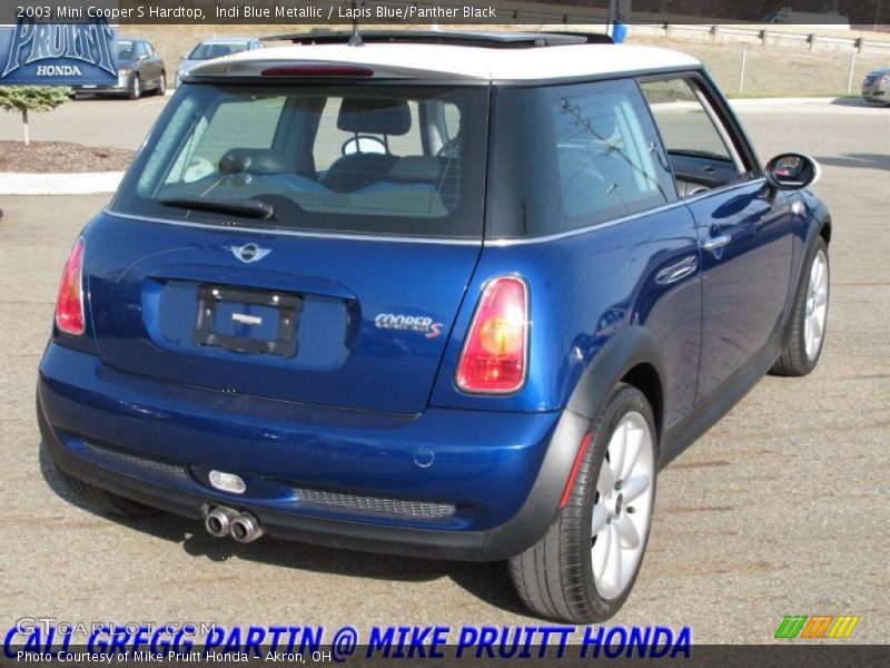 Indi Blue Metallic / Lapis Blue/Panther Black 2003 Mini Cooper S Hardtop