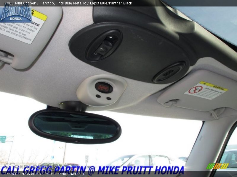 Indi Blue Metallic / Lapis Blue/Panther Black 2003 Mini Cooper S Hardtop