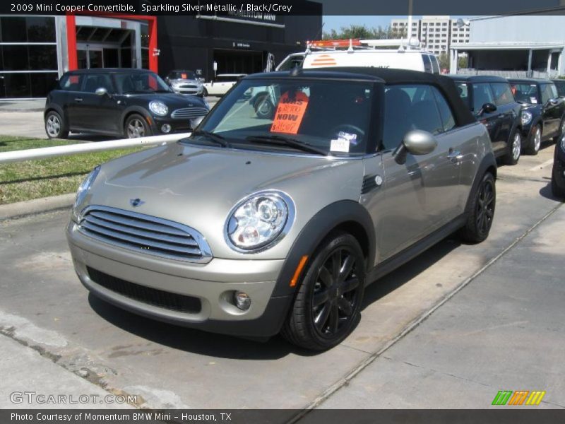 Sparkling Silver Metallic / Black/Grey 2009 Mini Cooper Convertible