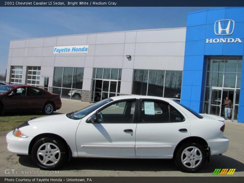 Bright White / Medium Gray 2001 Chevrolet Cavalier LS Sedan