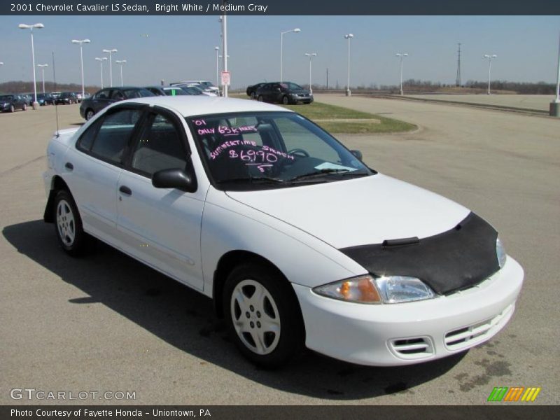 Bright White / Medium Gray 2001 Chevrolet Cavalier LS Sedan