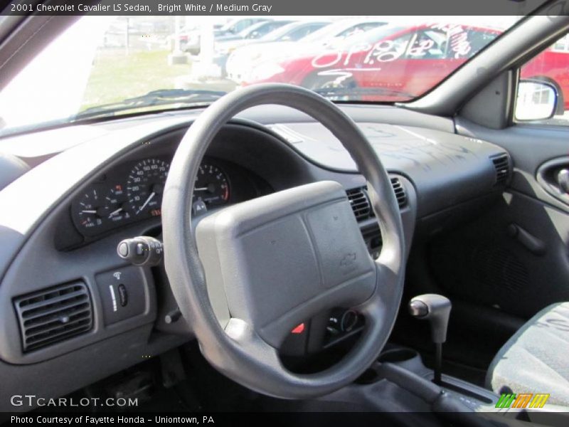 Bright White / Medium Gray 2001 Chevrolet Cavalier LS Sedan