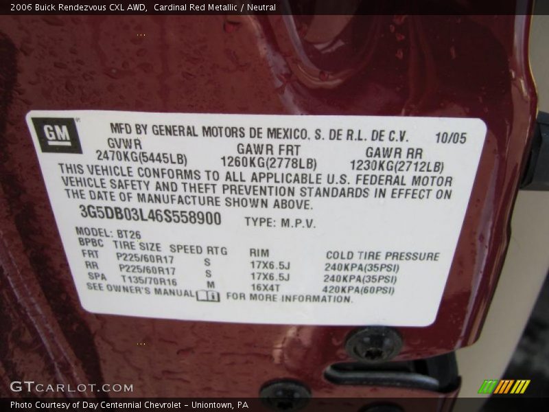 Cardinal Red Metallic / Neutral 2006 Buick Rendezvous CXL AWD