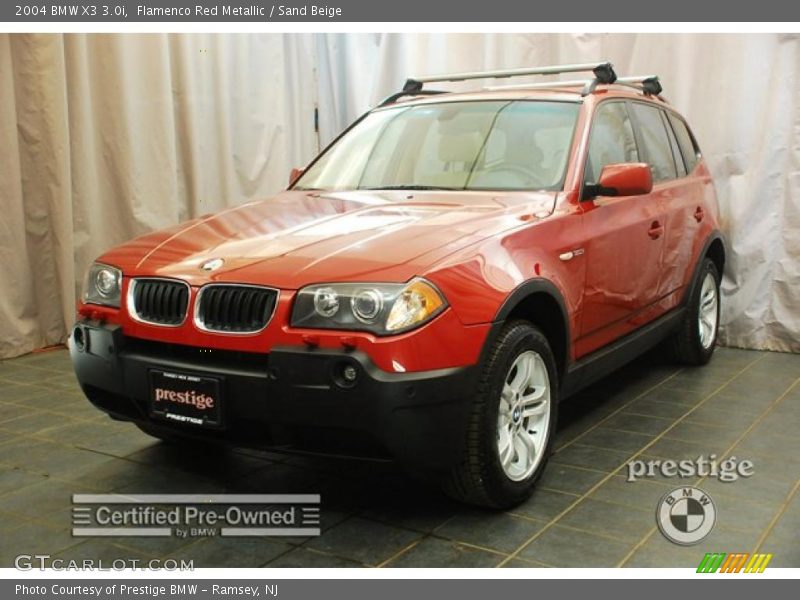 Flamenco Red Metallic / Sand Beige 2004 BMW X3 3.0i
