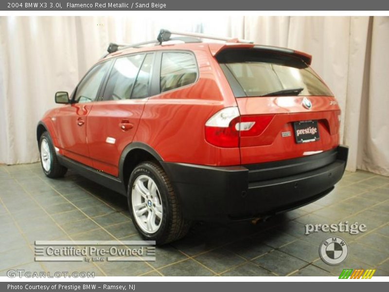 Flamenco Red Metallic / Sand Beige 2004 BMW X3 3.0i