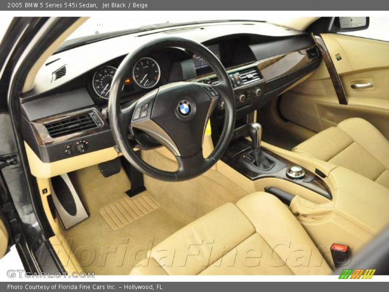 Jet Black / Beige 2005 BMW 5 Series 545i Sedan