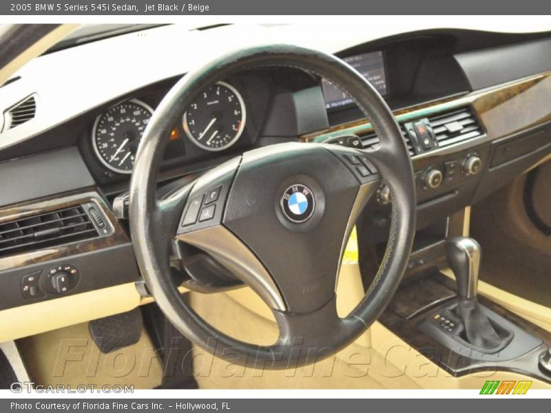Jet Black / Beige 2005 BMW 5 Series 545i Sedan