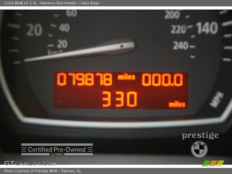 Flamenco Red Metallic / Sand Beige 2004 BMW X3 3.0i