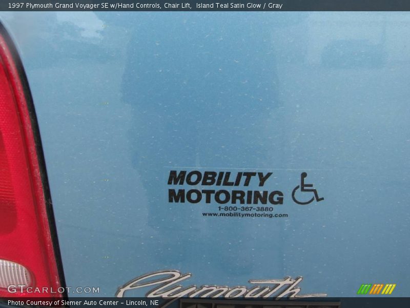 Island Teal Satin Glow / Gray 1997 Plymouth Grand Voyager SE w/Hand Controls, Chair Lift
