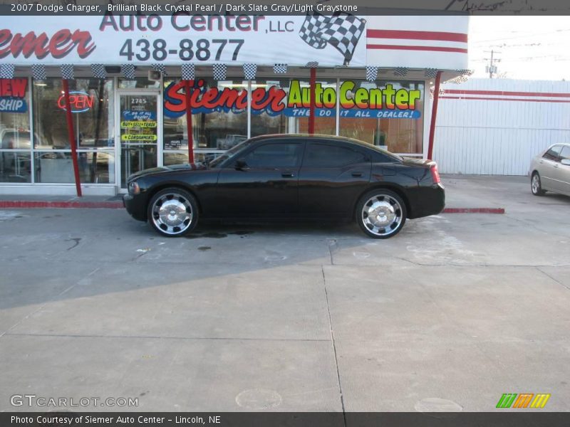 Brilliant Black Crystal Pearl / Dark Slate Gray/Light Graystone 2007 Dodge Charger