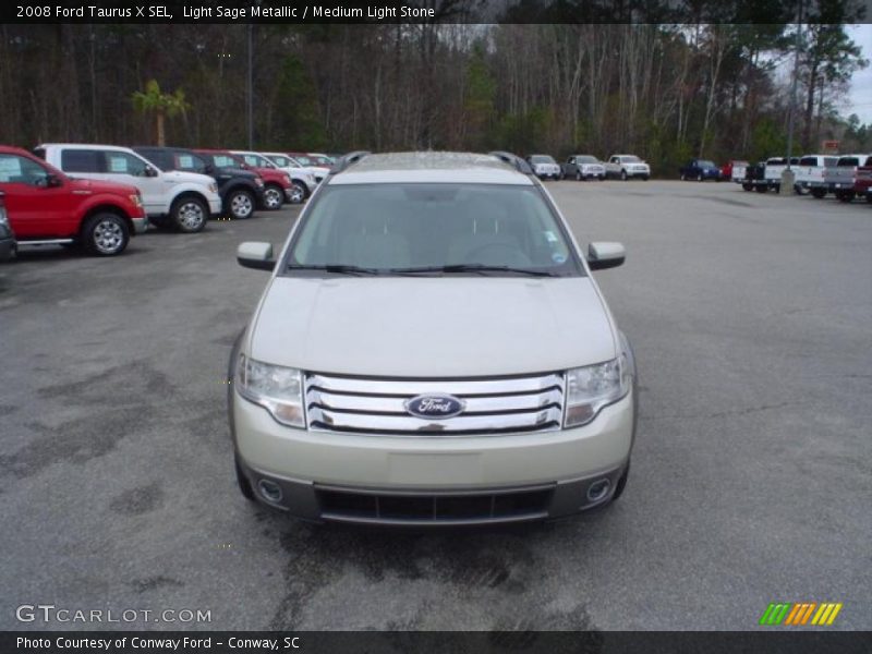 Light Sage Metallic / Medium Light Stone 2008 Ford Taurus X SEL