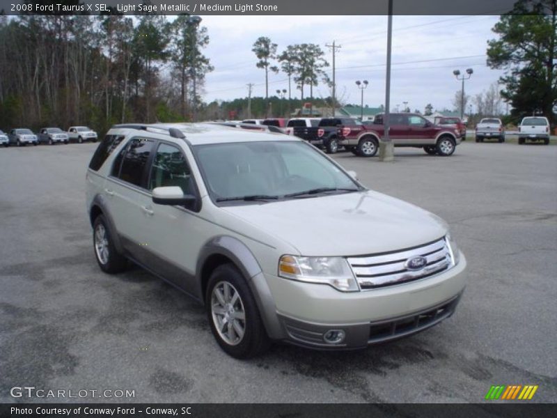 Light Sage Metallic / Medium Light Stone 2008 Ford Taurus X SEL