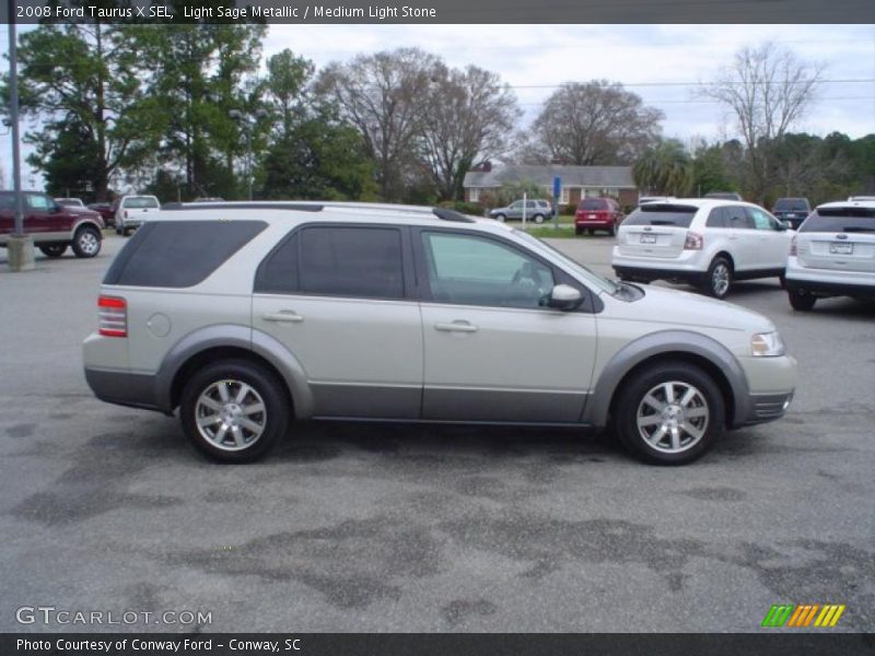 Light Sage Metallic / Medium Light Stone 2008 Ford Taurus X SEL