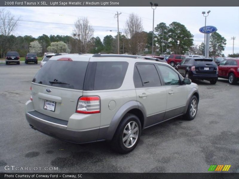 Light Sage Metallic / Medium Light Stone 2008 Ford Taurus X SEL