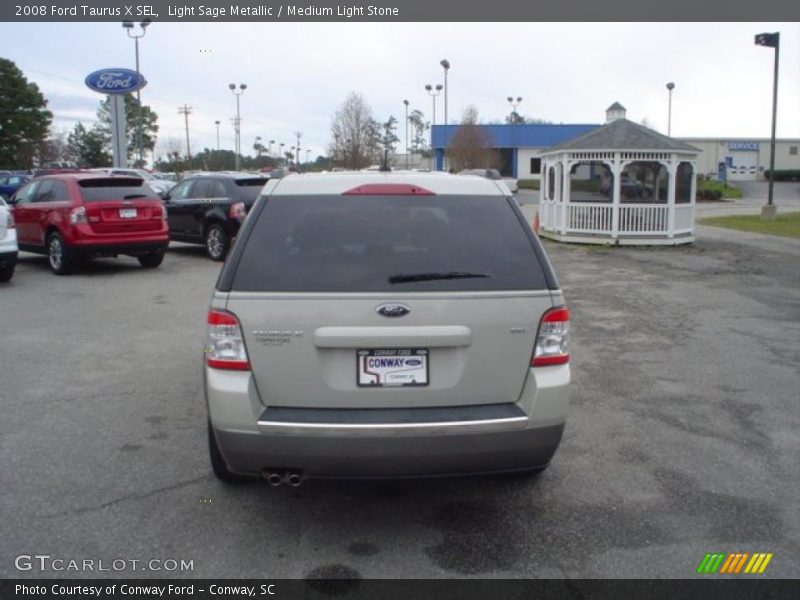 Light Sage Metallic / Medium Light Stone 2008 Ford Taurus X SEL