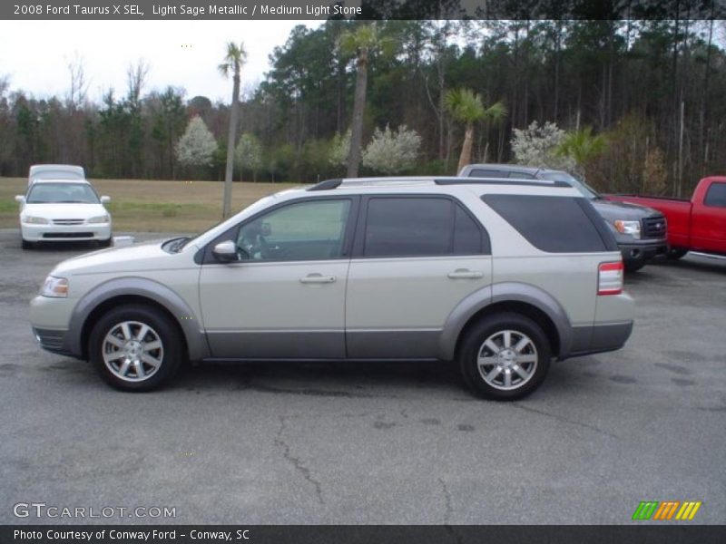 Light Sage Metallic / Medium Light Stone 2008 Ford Taurus X SEL