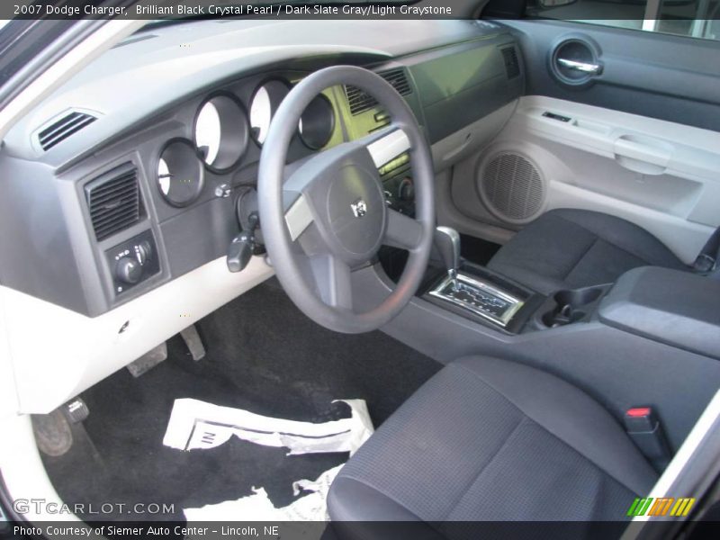 Brilliant Black Crystal Pearl / Dark Slate Gray/Light Graystone 2007 Dodge Charger