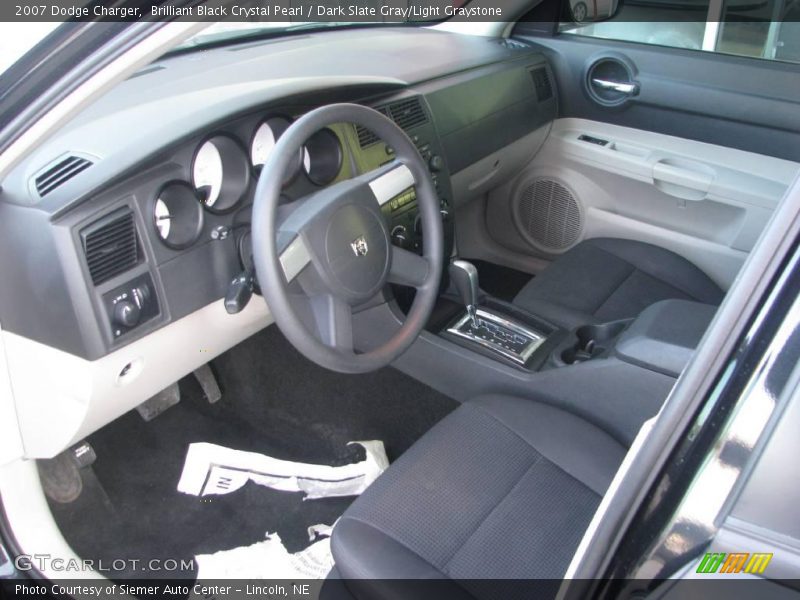 Brilliant Black Crystal Pearl / Dark Slate Gray/Light Graystone 2007 Dodge Charger