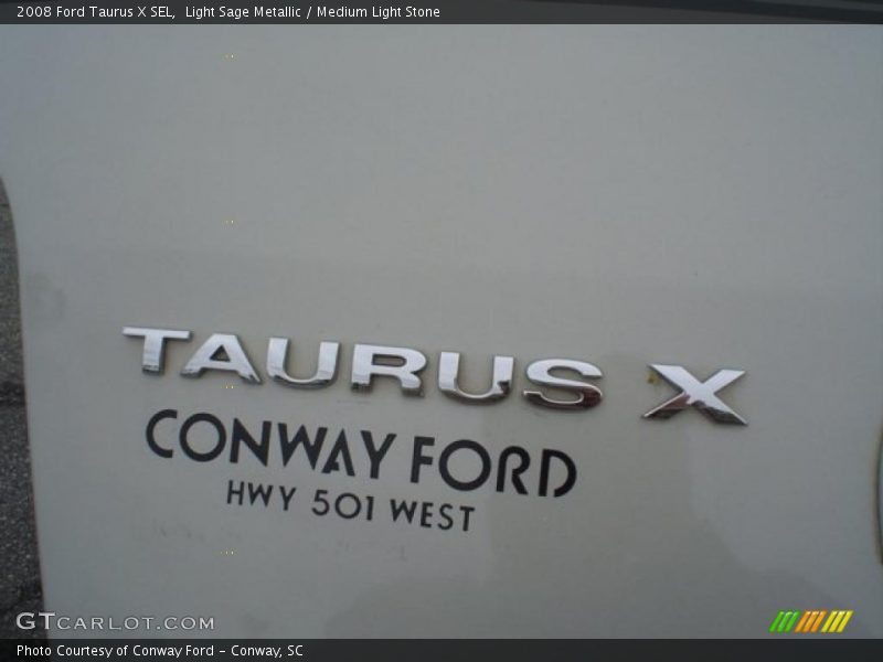 Light Sage Metallic / Medium Light Stone 2008 Ford Taurus X SEL